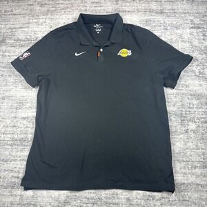 Los Ángeles Lakers Nike NBA Authentics Polo Sz 2XL Black Shirt Embroidered Logo